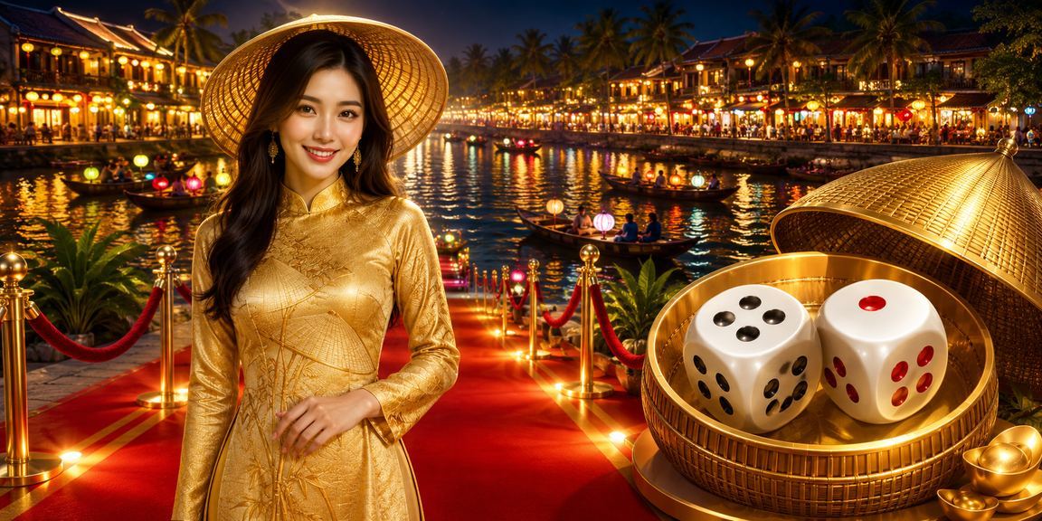 Người phụ nữ Hội An mặc áo dài chơi tài xỉu trực tuyến trên điện thoại